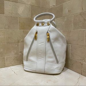 Valentina white leather top handle/satchel bag!